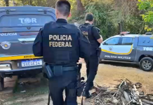 Agentes da PF cumprem mandados em galpão guaçuano utilizado para desmanche de caminhões